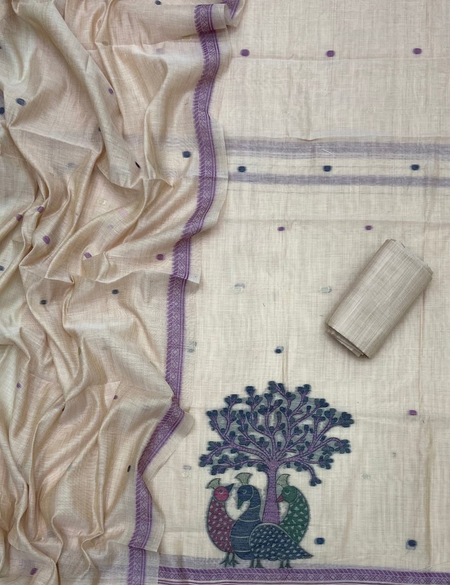 Classy Weaves Muga Cotton Silk Suit Set - Yanchi