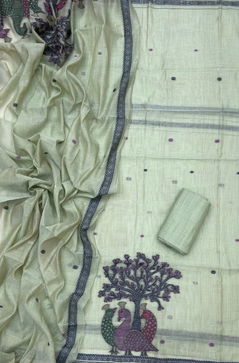 Classy Weaves Muga Cotton Silk Suit Set - Yanchi