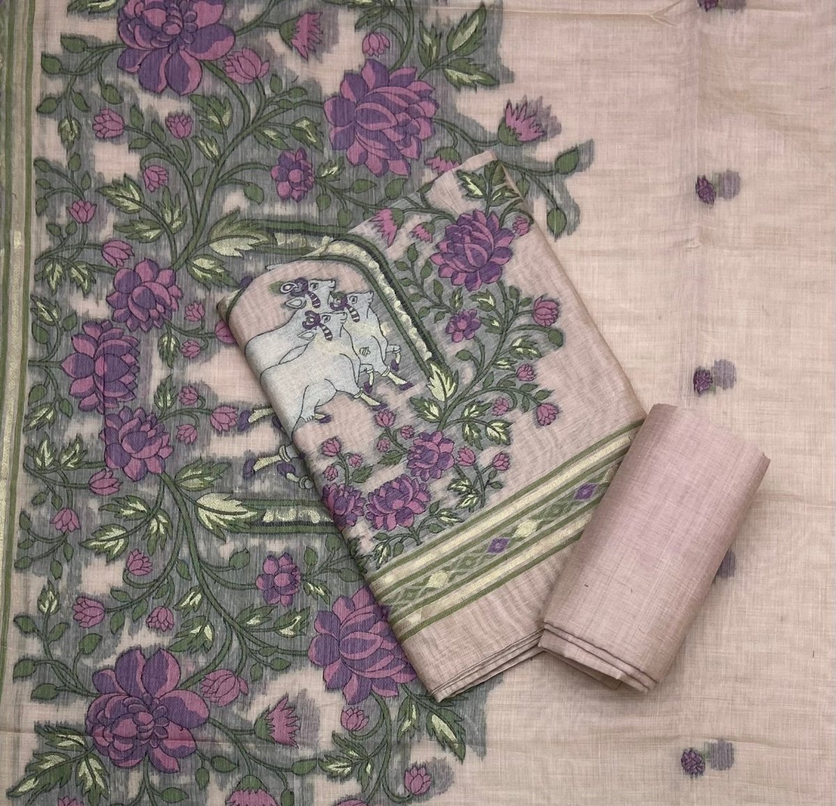Classy Weaves Muga Cotton Silk Suit Set - Yanchi