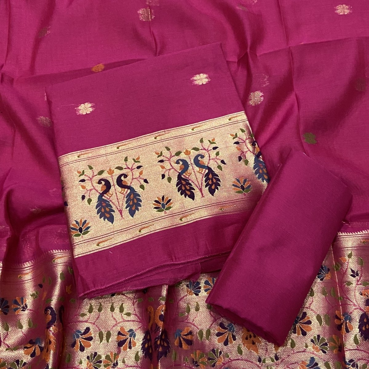 Classy Weaves Muga Cotton Silk Suit Set - Yanchi