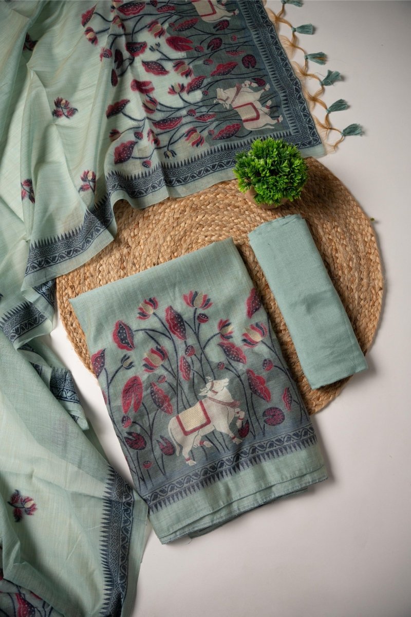 Classy Weaves Muga Cotton Silk Suit Set - Yanchi