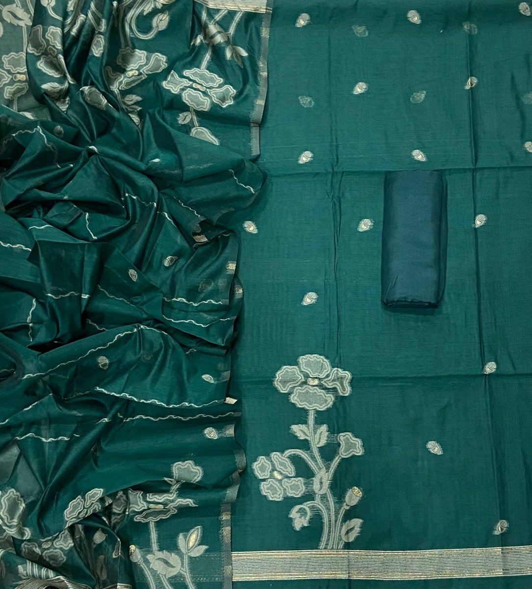 Classy Weaves Muga Cotton Silk Suit Set (4006) - Yanchi