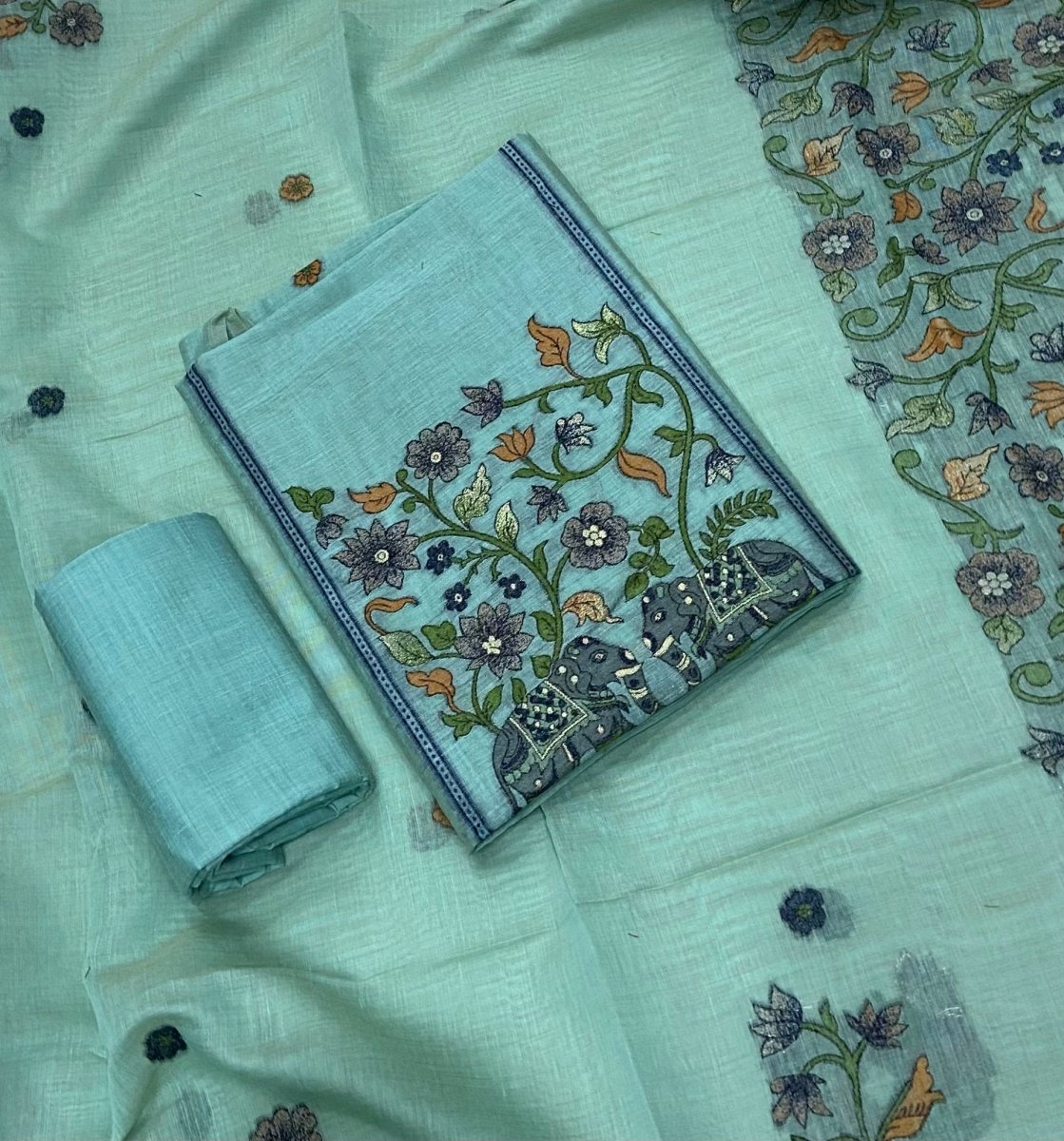 Classy Weaves Muga Cotton Silk Suit Set (4027) - Yanchi