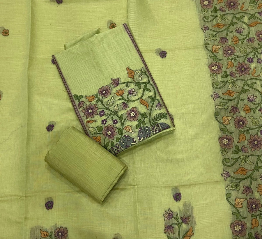 Classy Weaves Muga Cotton Silk Suit Set (4027) - Yanchi