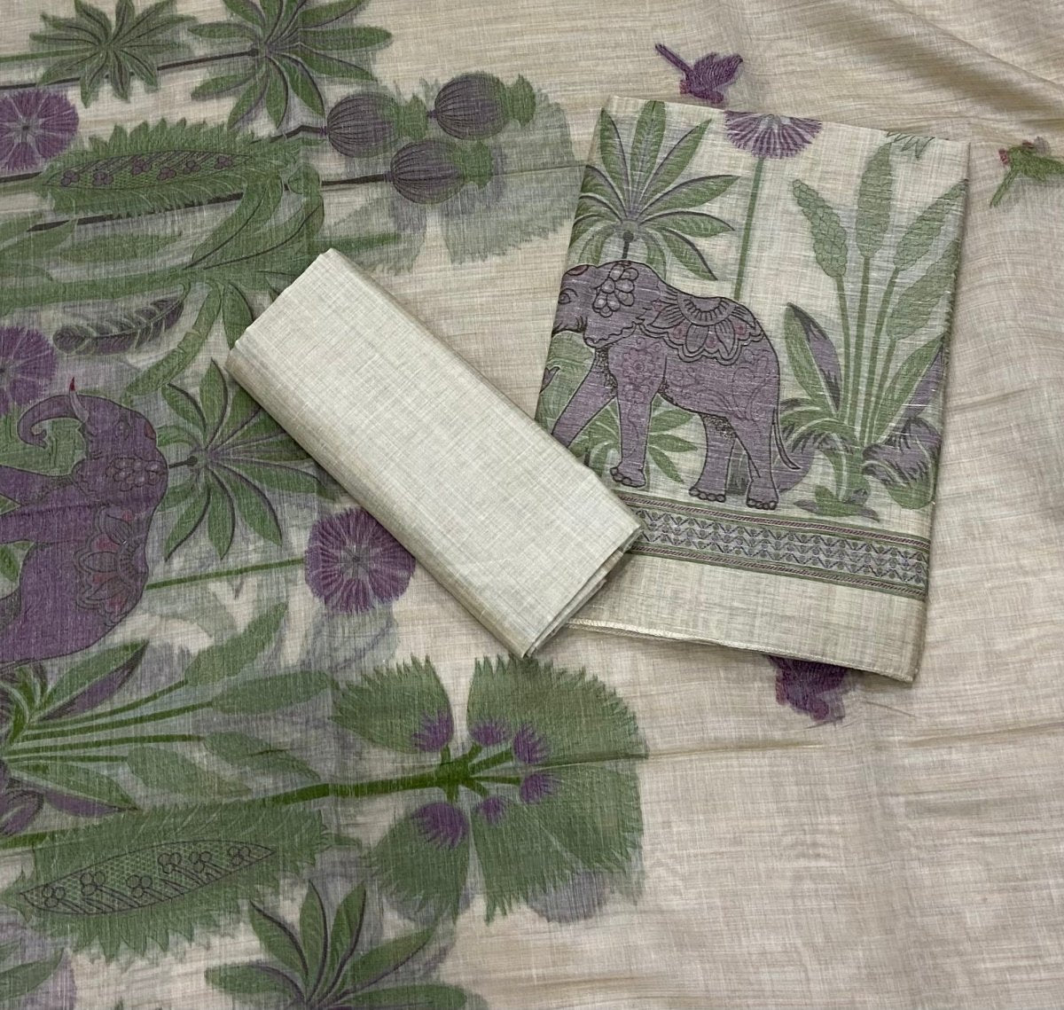 Classy Weaves Muga Cotton Silk Suit Set (4060) - Yanchi