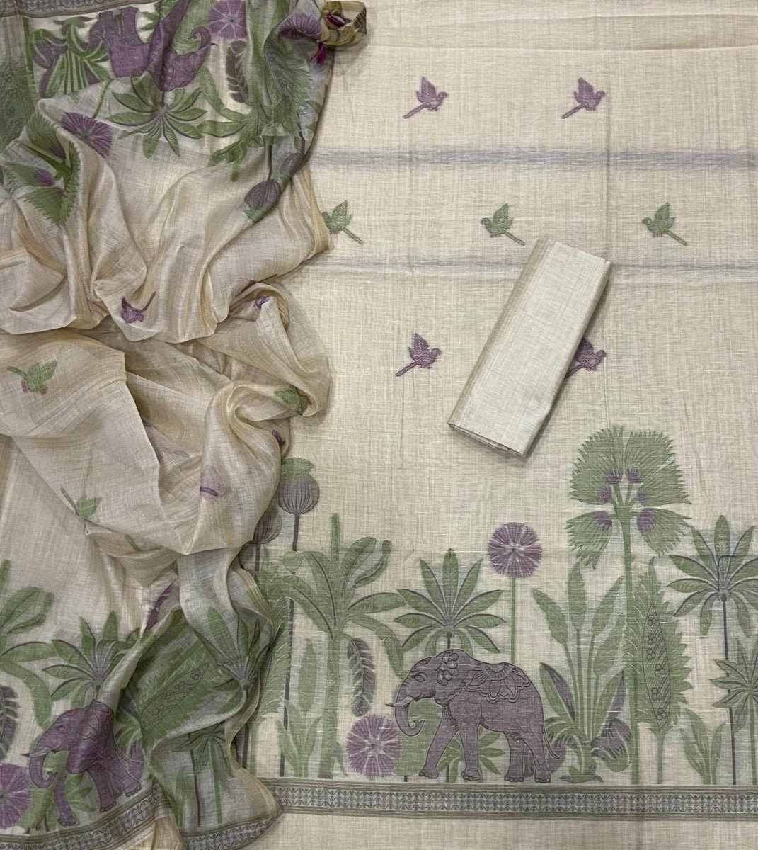 Classy Weaves Muga Cotton Silk Suit Set (4060) - Yanchi