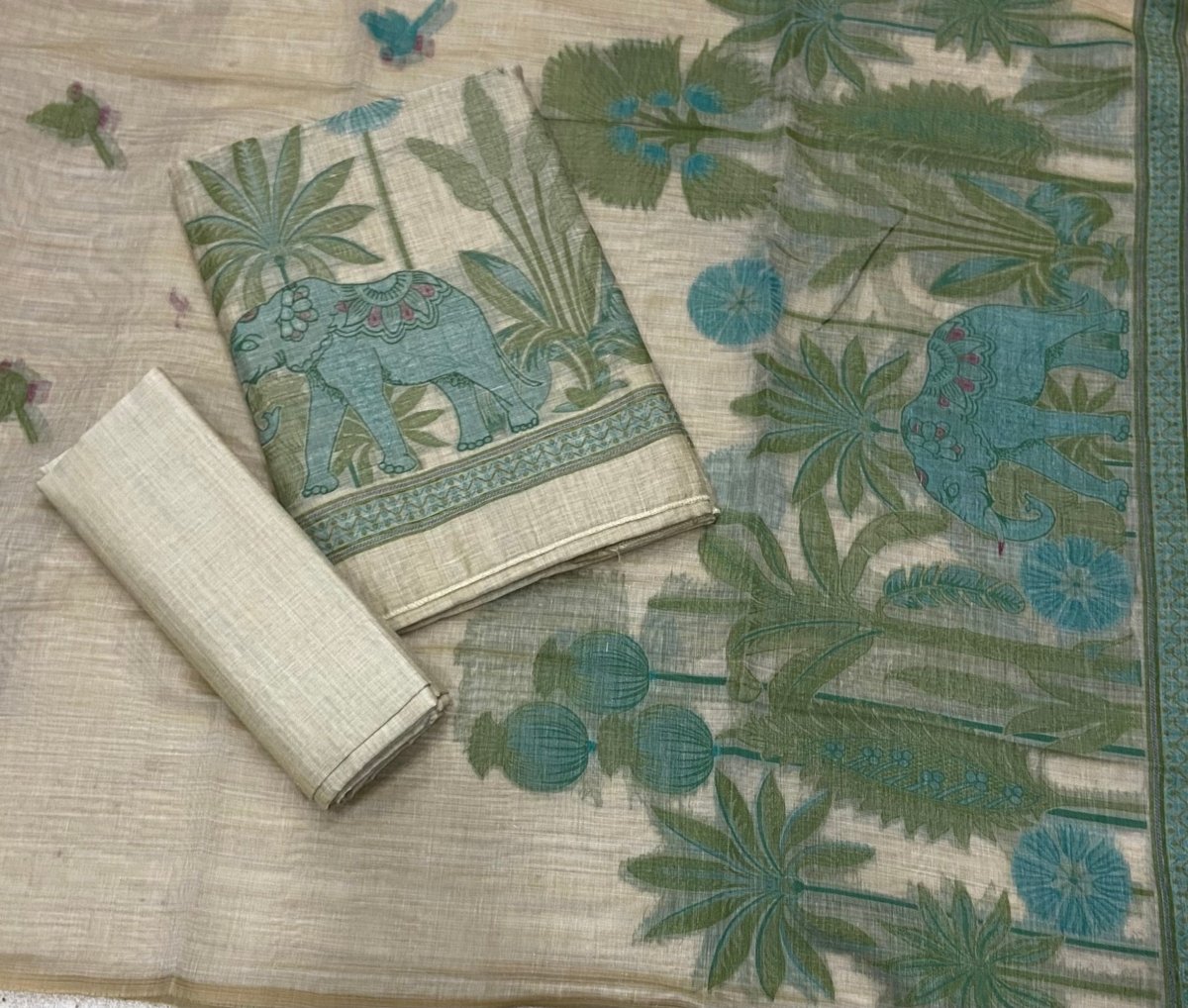 Classy Weaves Muga Cotton Silk Suit Set (4060) - Yanchi