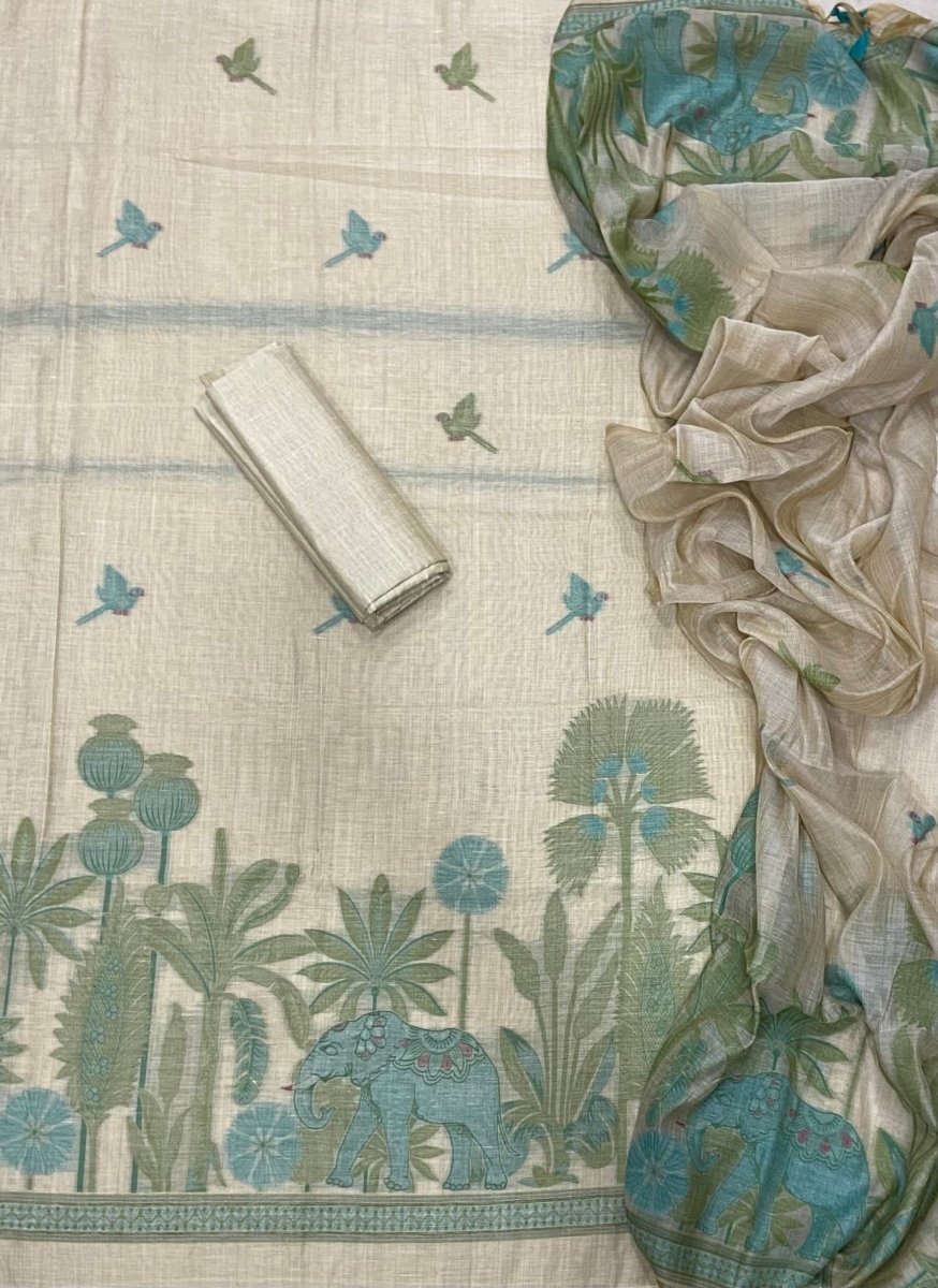 Classy Weaves Muga Cotton Silk Suit Set (4060) - Yanchi