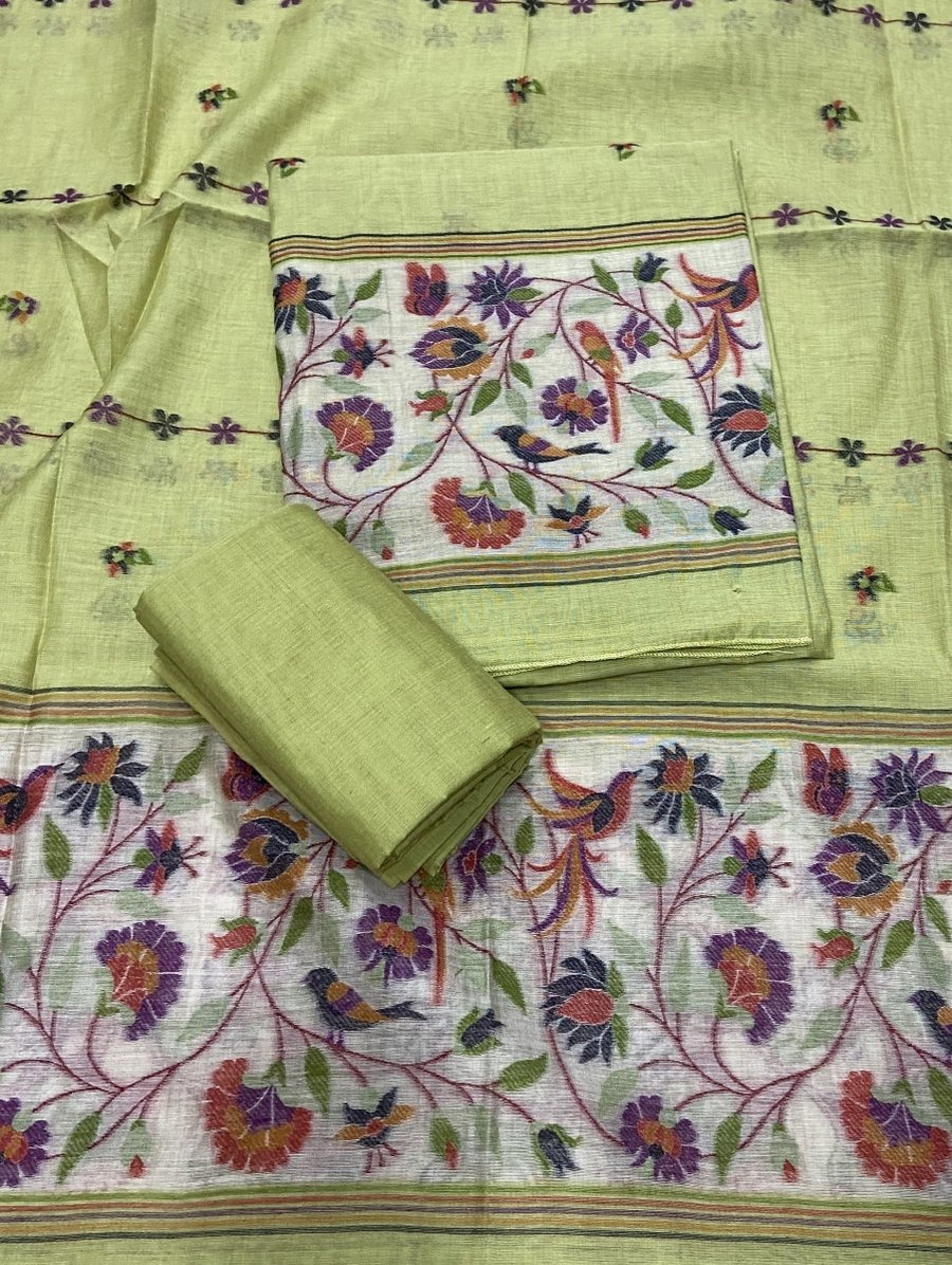 Classy Weaves Muga Cotton Silk Suit Set - Yanchi