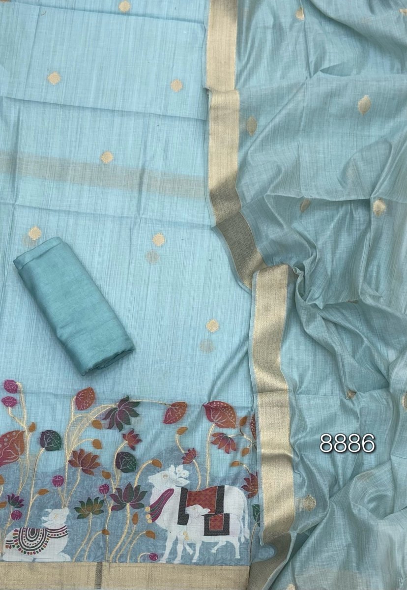 Classy Weaves Muga Cotton Silk Suit Set - Yanchi