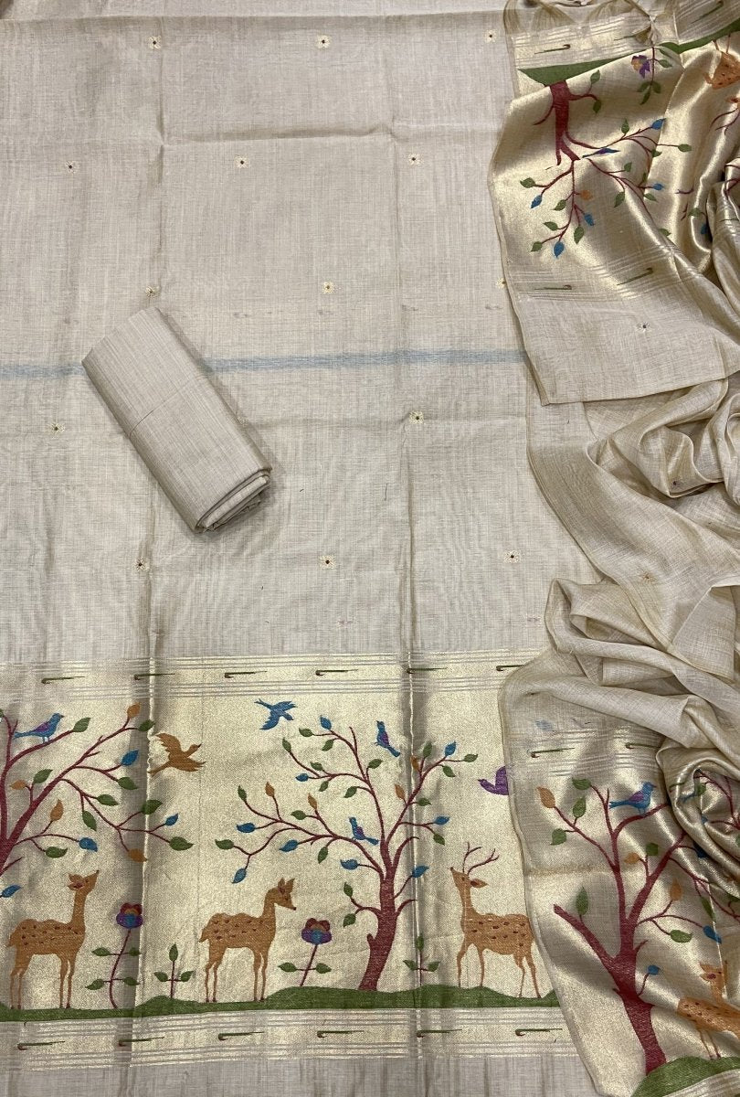 Classy Weaves Muga Cotton Silk Suit Set - Yanchi
