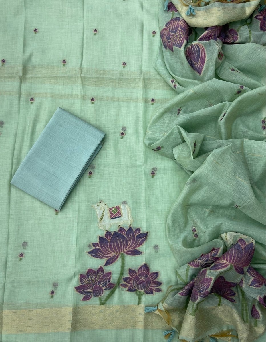 Classy Weaves Muga Cotton Silk Suit Set - Yanchi