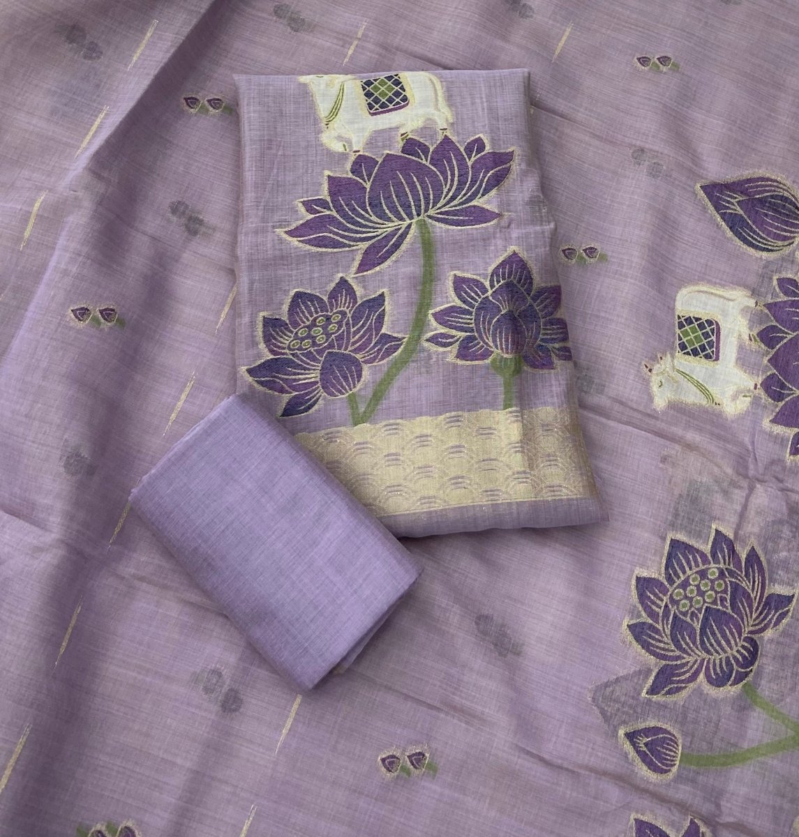 Classy Weaves Muga Cotton Silk Suit Set - Yanchi