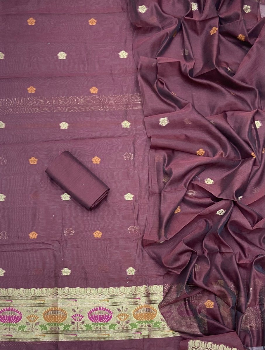 Classy Weaves Muga Cotton Silk Suit Set - Yanchi