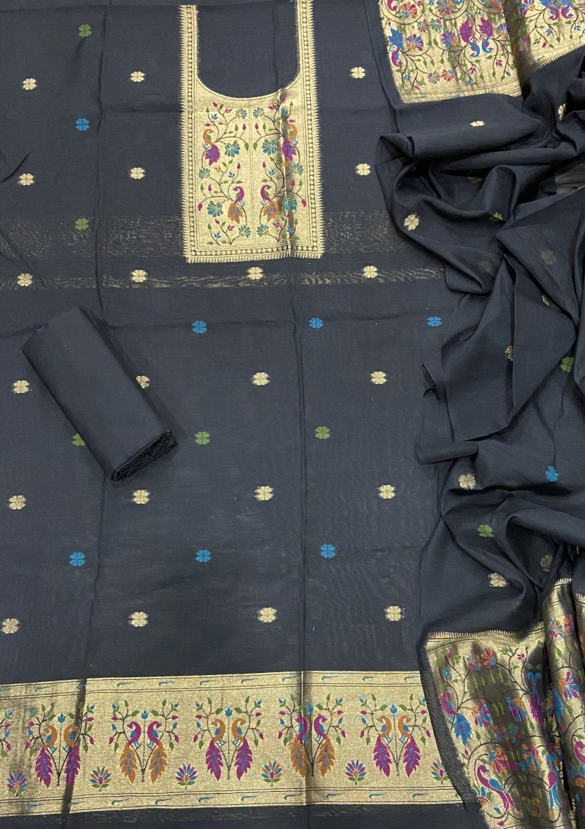 Classy Weaves Muga Cotton Silk Suit Set - Yanchi