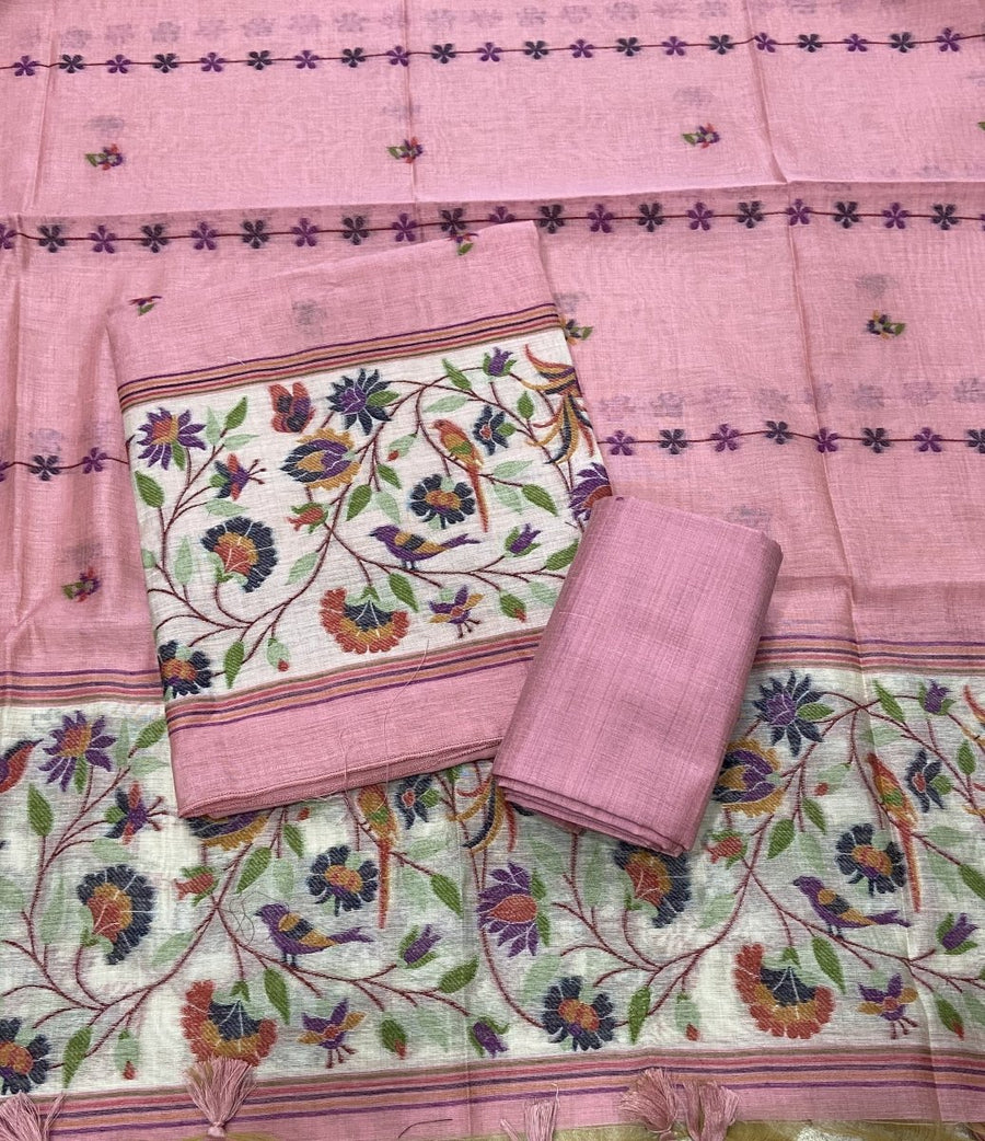 Classy Weaves Muga Cotton Silk Suit Set - Yanchi