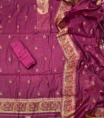 Classy Weaves Muga Cotton Silk Suit Set - Yanchi