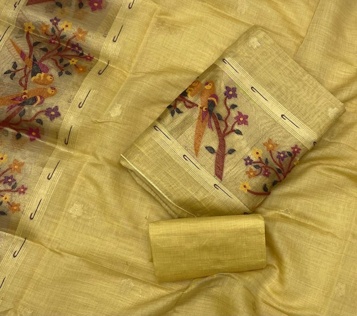 Classy Weaves Muga Cotton Silk Suit Set - Yanchi