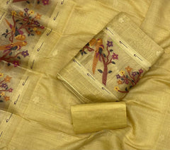 Classy Weaves Muga Cotton Silk Suit Set - Yanchi