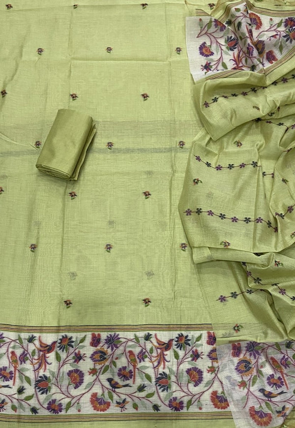 Classy Weaves Muga Cotton Silk Suit Set - Yanchi