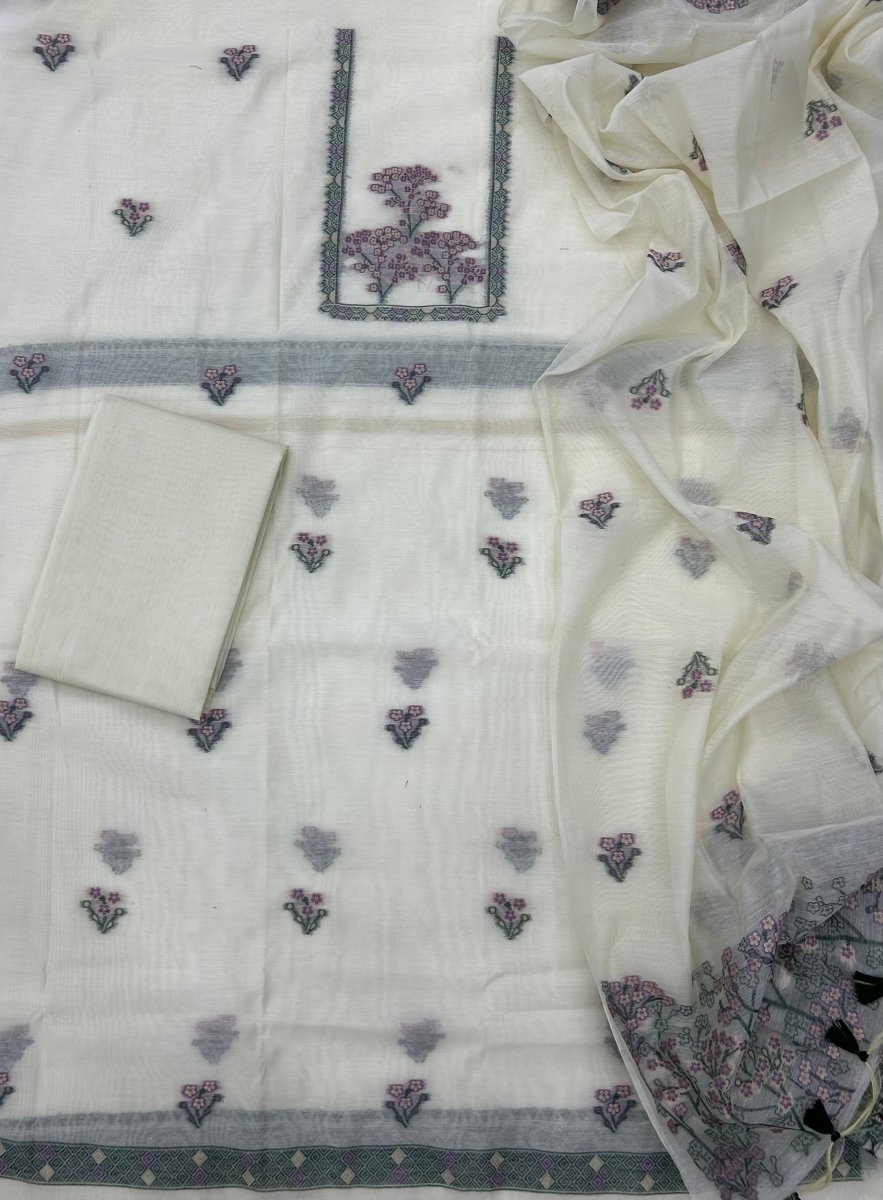 Classy Weaves Muga Cotton Silk Suit Set - Yanchi