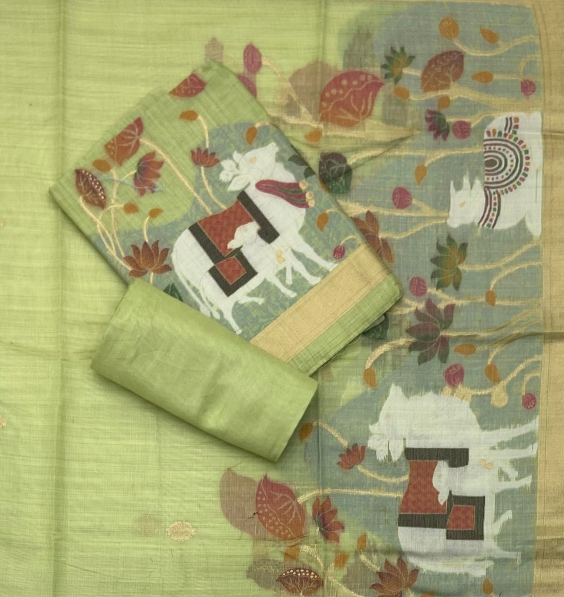 Classy Weaves Muga Cotton Silk Suit Set - Yanchi