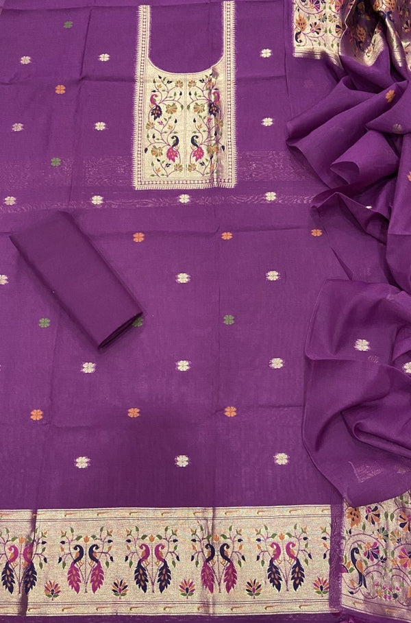 Classy Weaves Muga Cotton Silk Suit Set - Yanchi