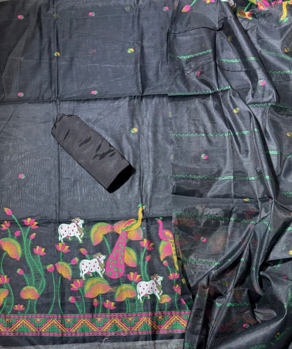 Classy Weaves Muga Cotton Silk Suit Set - Yanchi