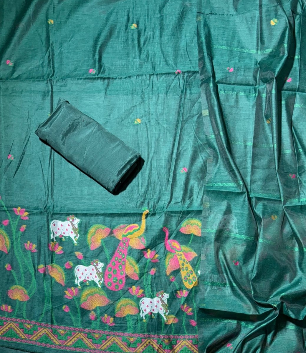 Classy Weaves Muga Cotton Silk Suit Set Yanchi Classy Weaves Muga Cotton Silk Suit Set Yanchi