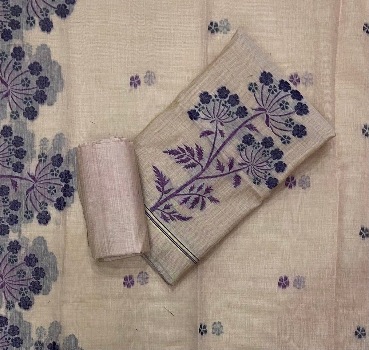 Classy Weaves Muga Cotton Silk Suit Set - Yanchi