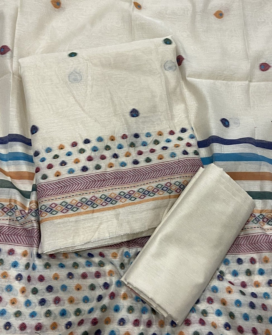 Classy Weaves Muga Cotton Silk Suit Set - Yanchi