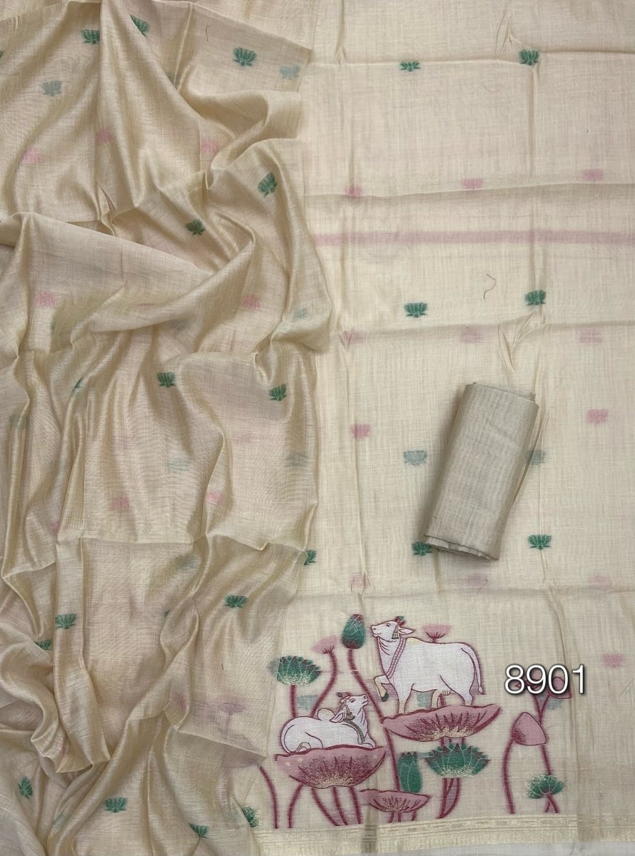Classy Weaves Muga Cotton Silk Suit Set - Yanchi
