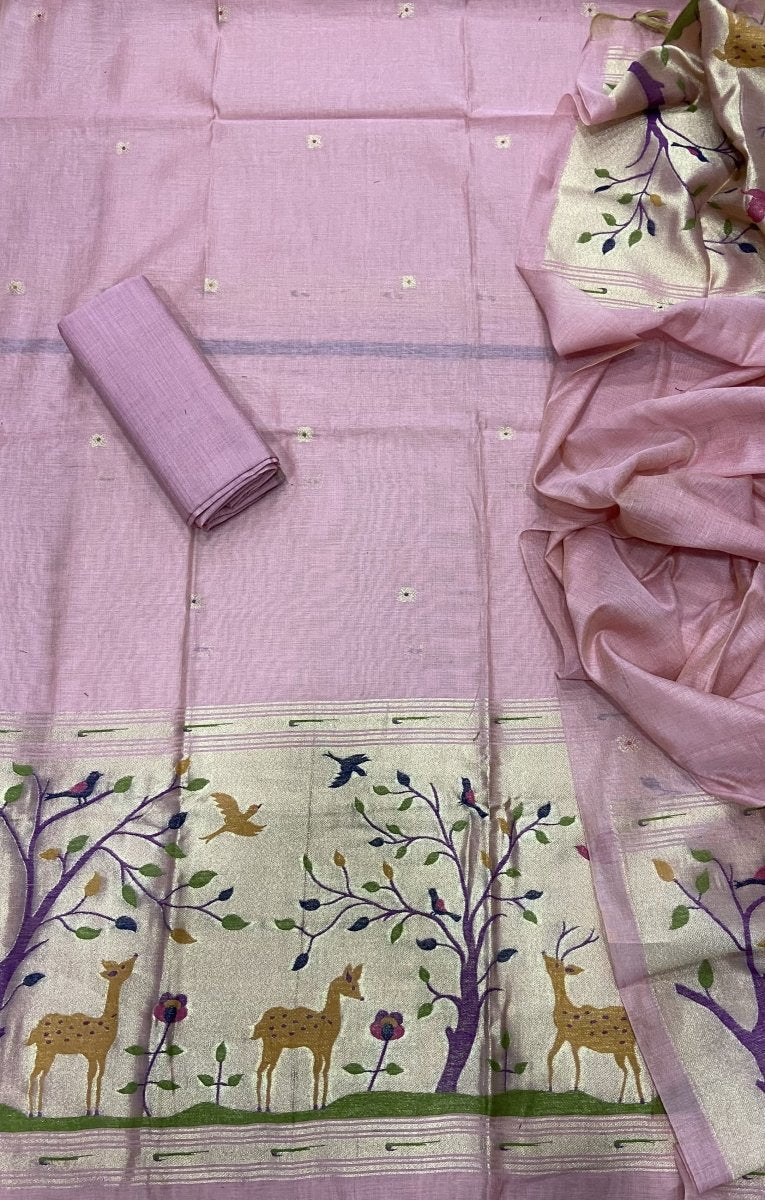 Classy Weaves Muga Cotton Silk Suit Set - Yanchi