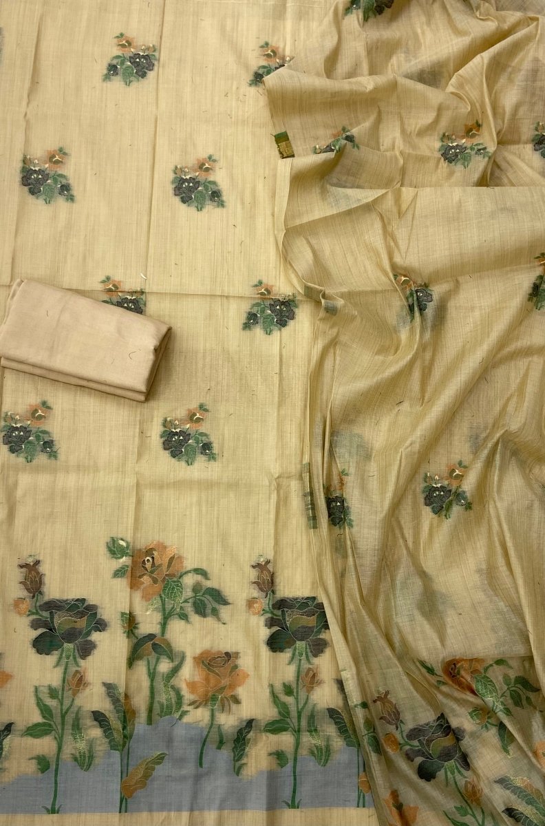 Classy Weaves Muga Cotton Silk Suit Set - Yanchi
