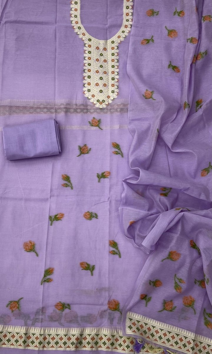 Classy Weaves Muga Cotton Silk Suit Set - Yanchi