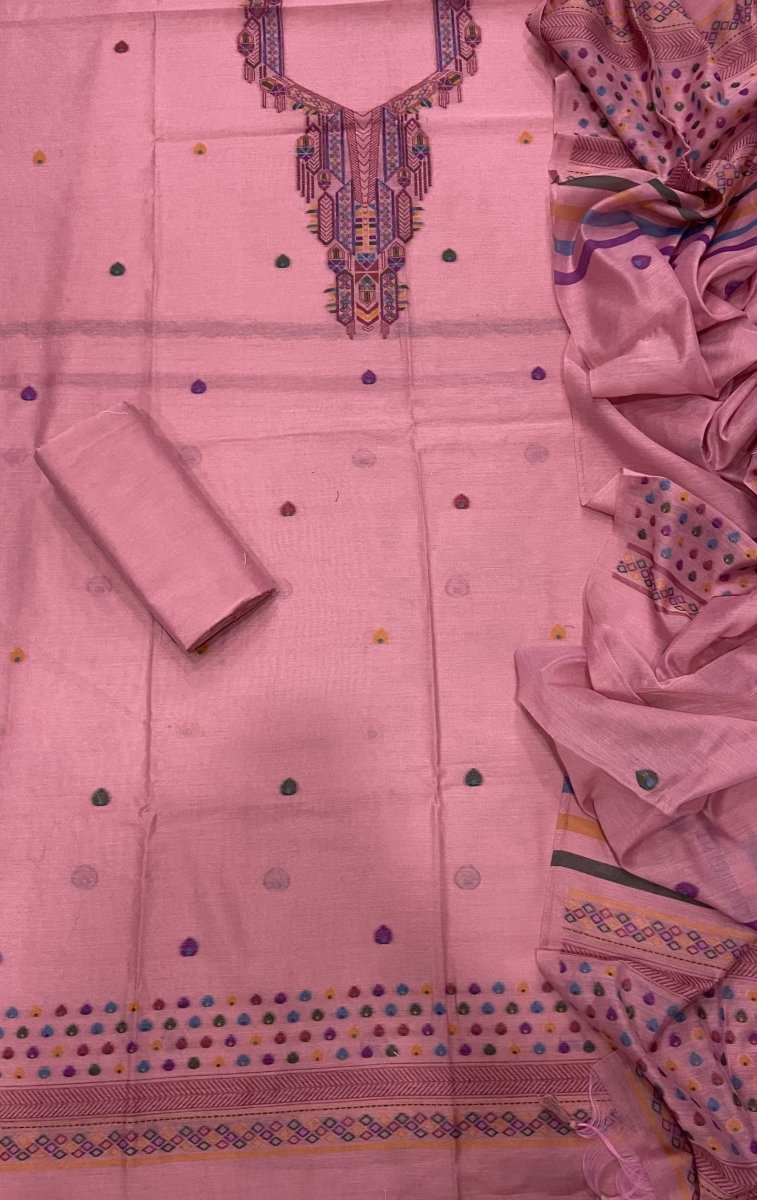 Classy Weaves Muga Cotton Silk Suit Set - Yanchi