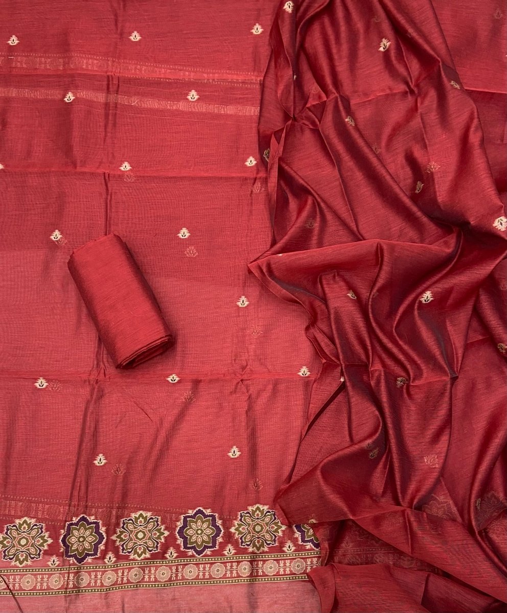 Classy Weaves Muga Cotton Silk Suit Set - Yanchi