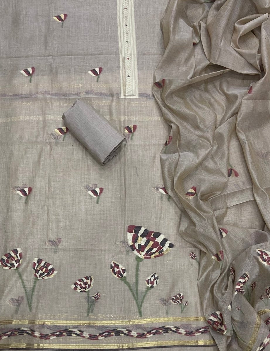 Classy Weaves Muga Cotton Silk Suit Set - Yanchi