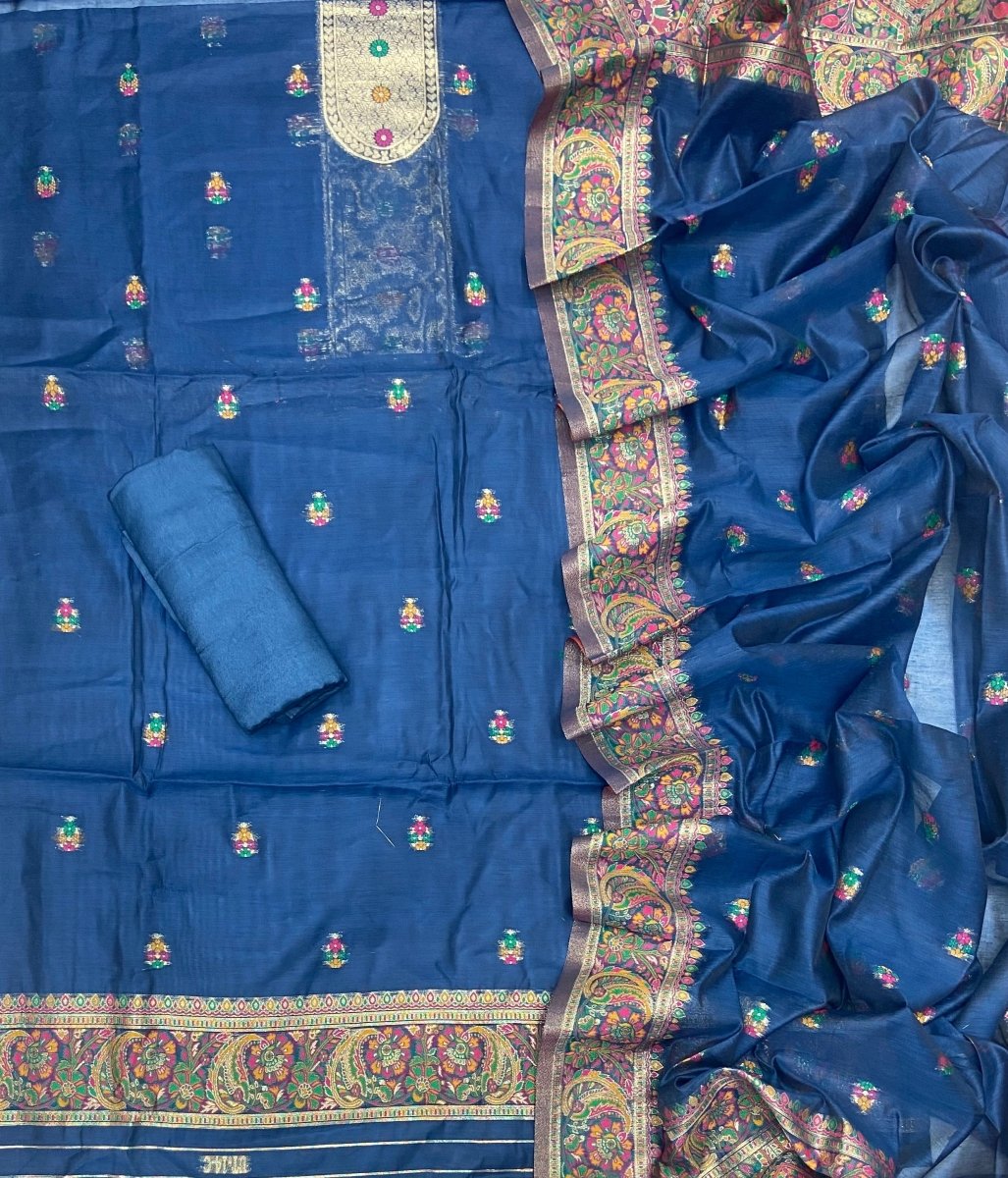 Classy Weaves Muga Cotton Silk Suit Set - Yanchi