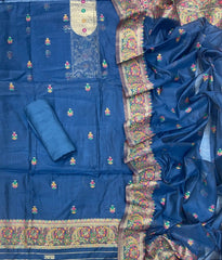Classy Weaves Muga Cotton Silk Suit Set - Yanchi