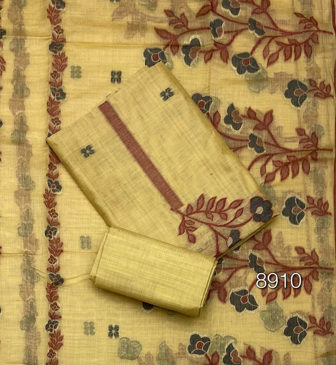 Classy Weaves Muga Cotton Silk Suit Set - Yanchi