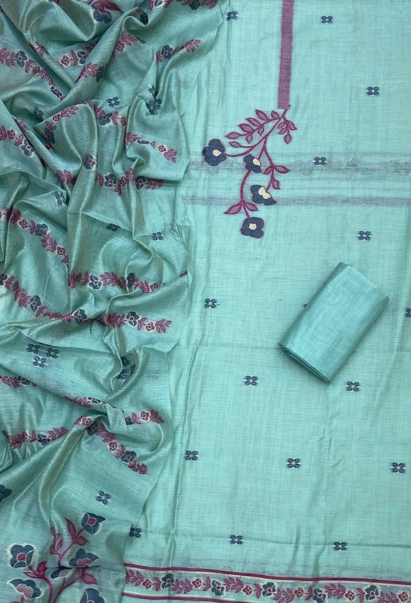 Classy Weaves Muga Cotton Silk Suit Set - Yanchi