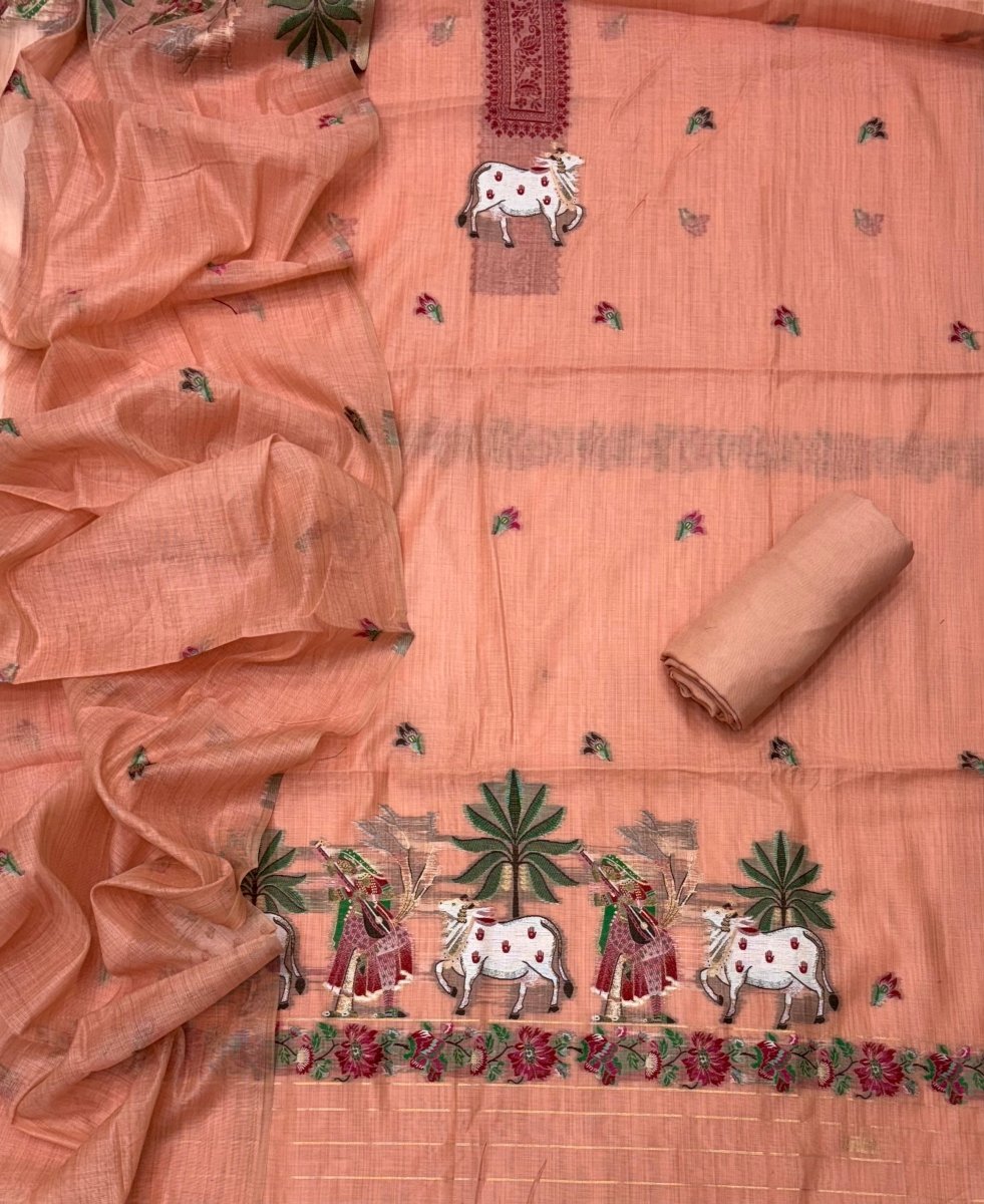 Classy Weaves Muga Cotton Silk Suit Set - Yanchi