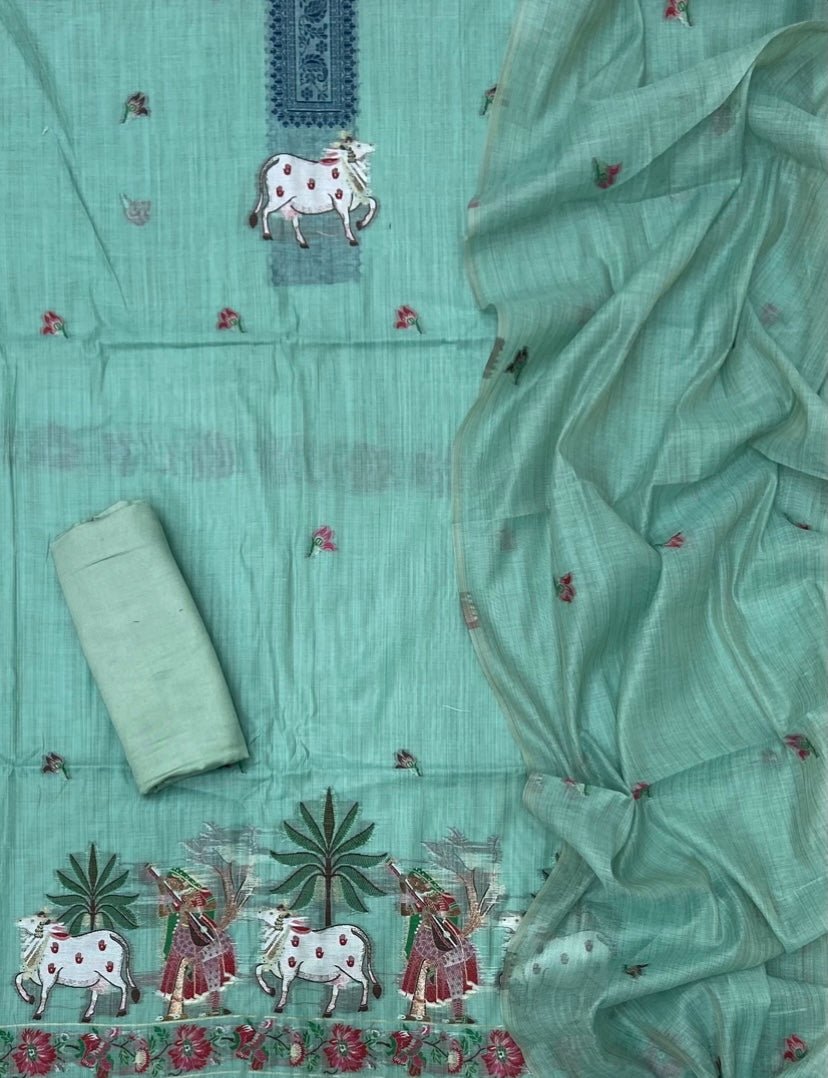 Classy Weaves Muga Cotton Silk Suit Set - Yanchi