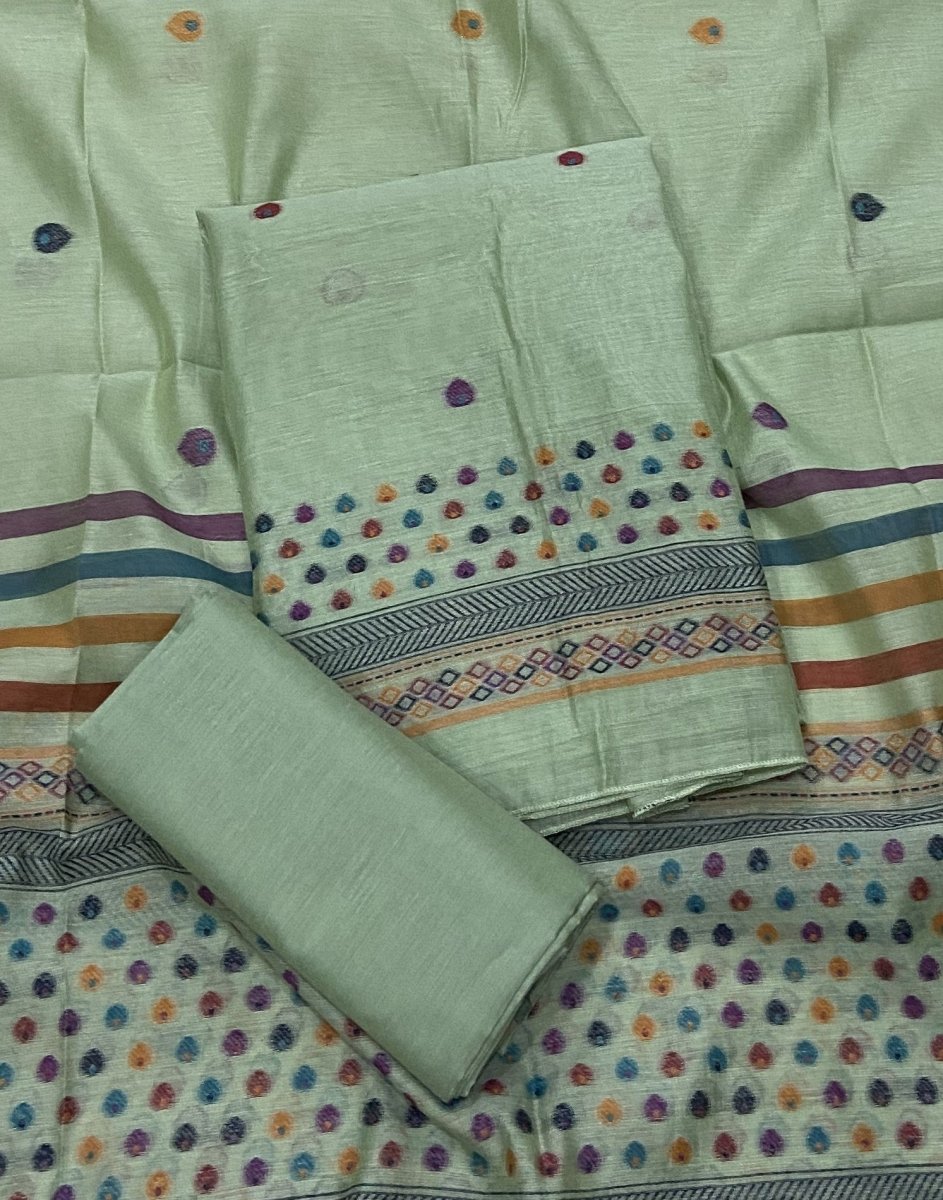 Classy Weaves Muga Cotton Silk Suit Set - Yanchi