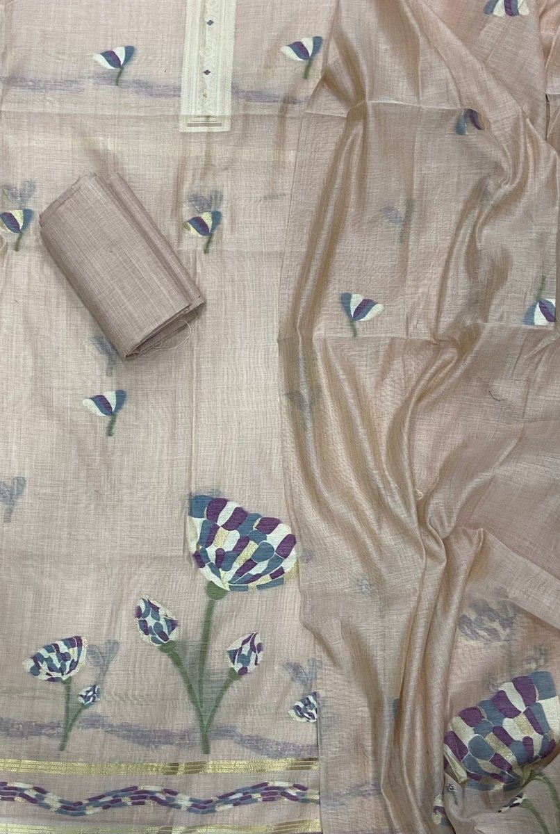 Classy Weaves Muga Cotton Silk Suit Set - Yanchi