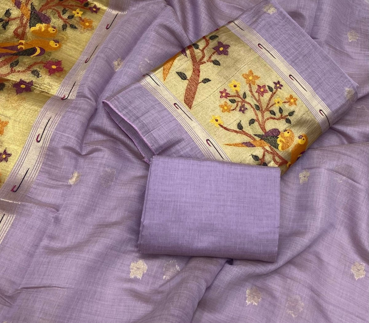Classy Weaves Muga Cotton Silk Suit Set - Yanchi