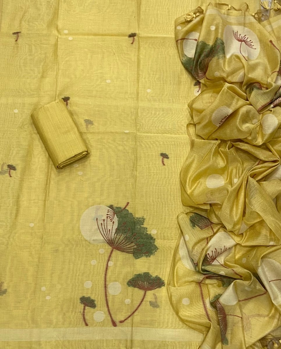 Classy Weaves Muga Cotton Silk Suit Set (8917) - Yanchi