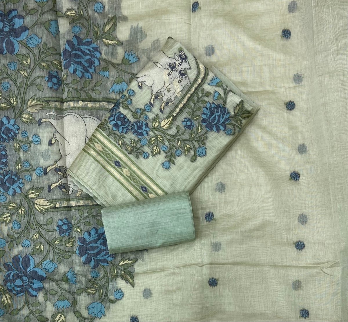 Classy Weaves Muga Cotton Silk Suit Set - Yanchi