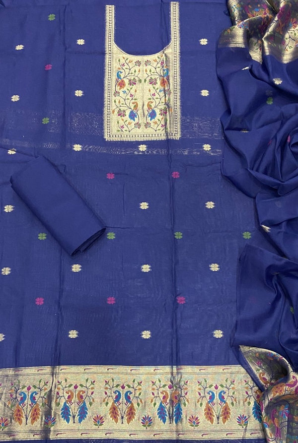 Classy Weaves Muga Cotton Silk Suit Set - Yanchi